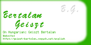 bertalan geiszt business card